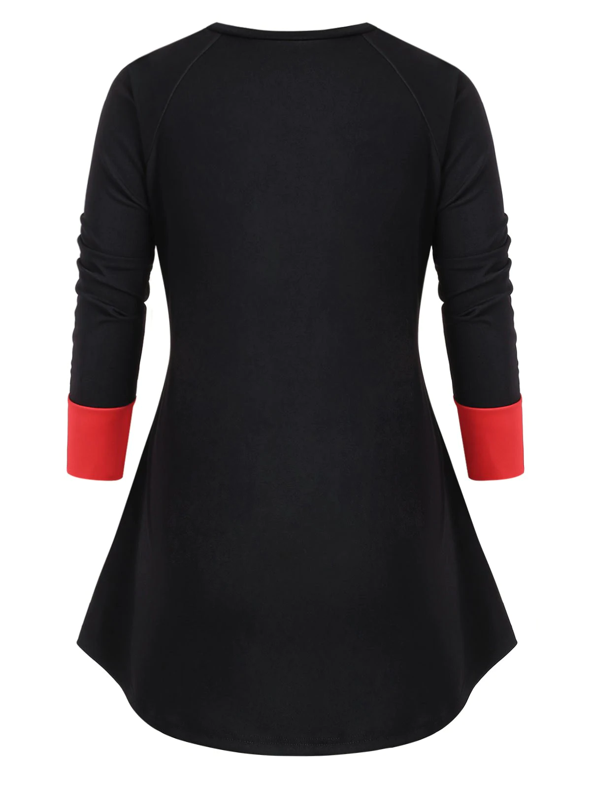 Plus Size Christmas Lace Up Santa Claus Print T Shirt