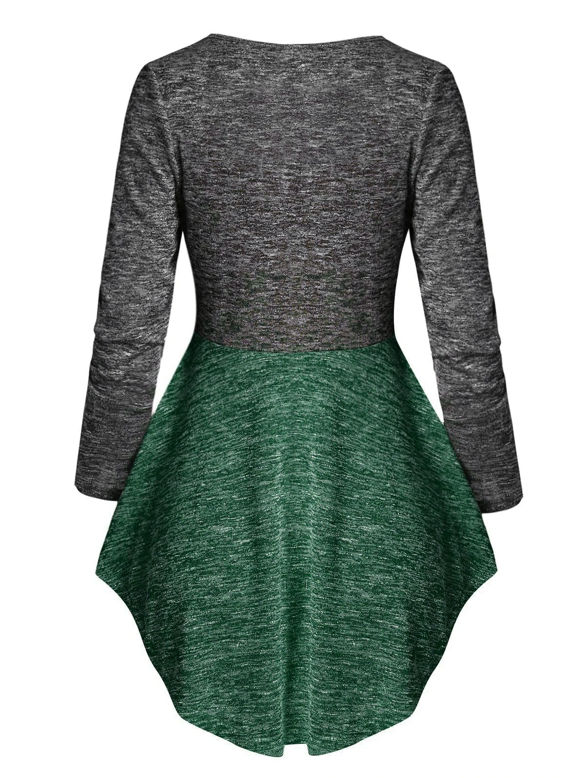 Twist Front Contrast Heathered 2 in 1 Knitwear