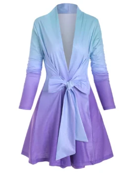 Plus Size Ombre Color Wrap Jacket