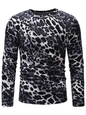 Leopard Pattern Long Sleeves T-shirt