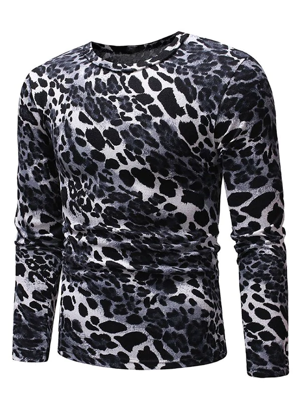 Leopard Pattern Long Sleeves T-shirt