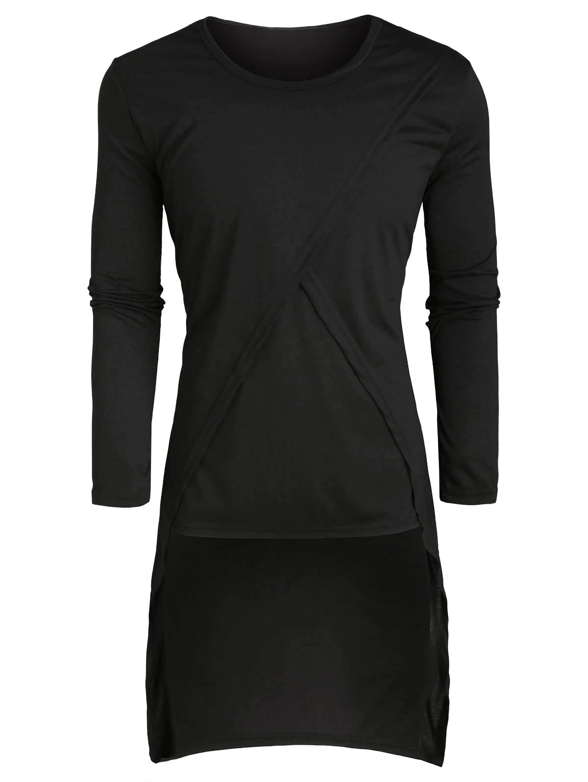 Solid Color Split Swallow Tail T-shirt