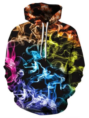 Casual Wolf Starry Pattern Front Pocket Hoodie