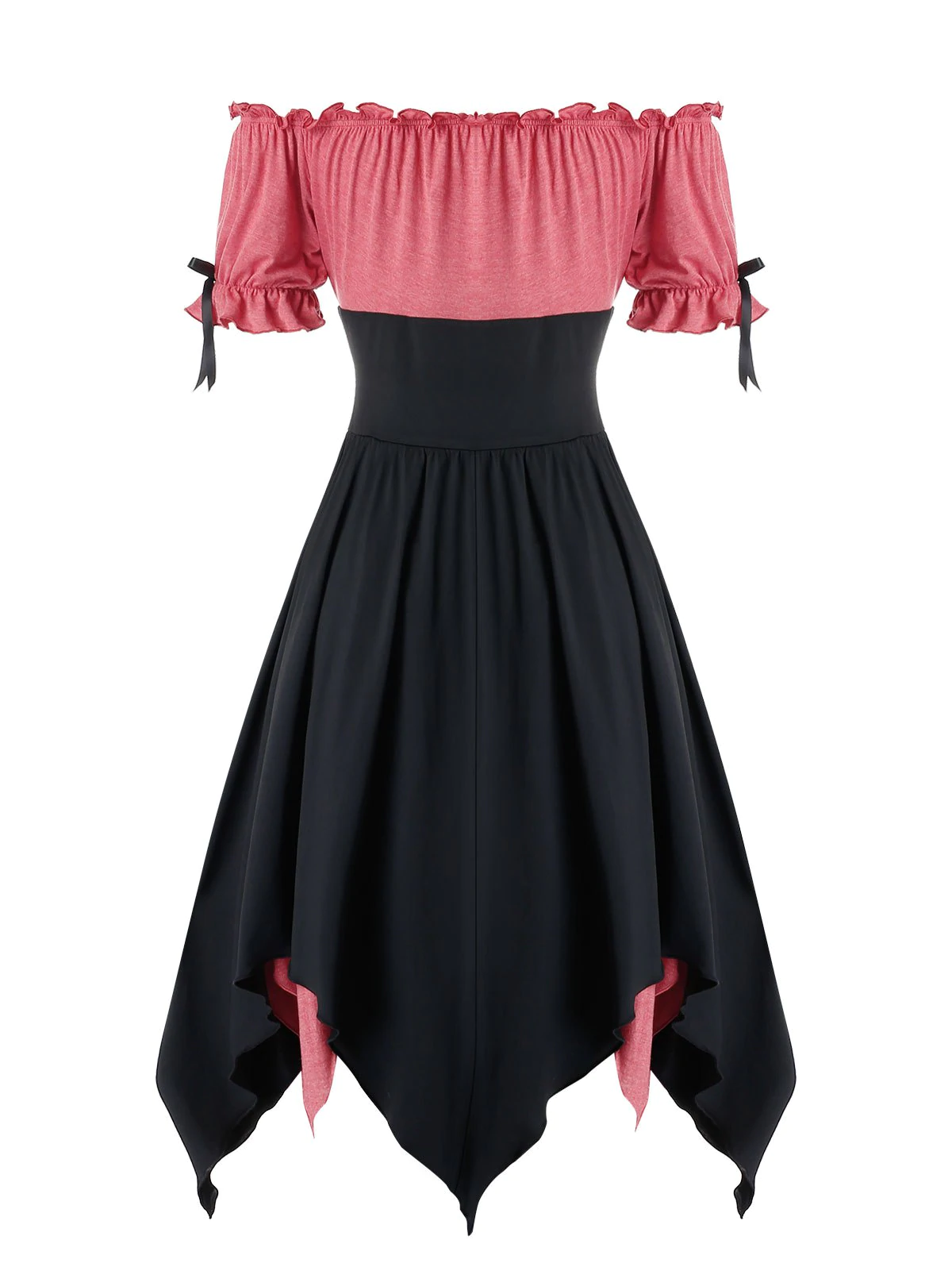 Plus Size Off The Shoulder Lace Up Handkerchief Dress