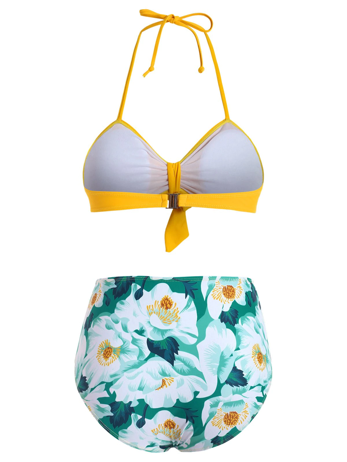Floral Print Knotted Halter Bikini Swimwear