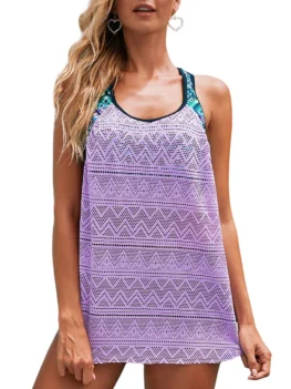 Geometry Double Up Swim Top