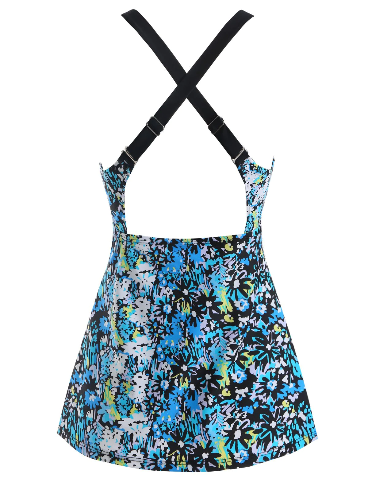 Printed Criss Cross Tankini Top