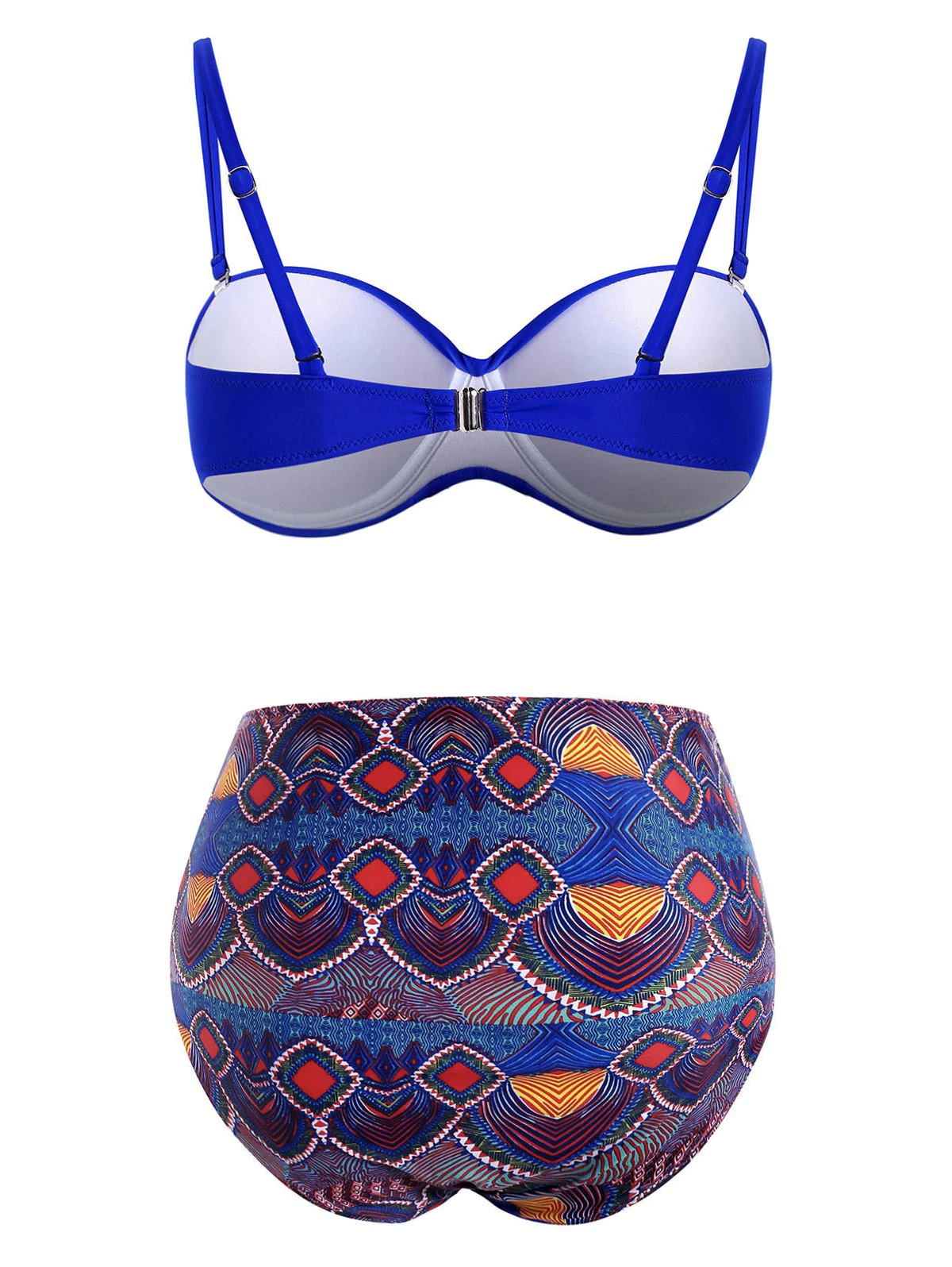 High Waisted Push Up Twist Printed Bikini Swimwear