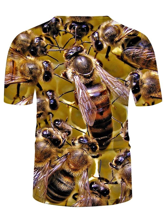 3D Bees Printed Short Sleeves Tee