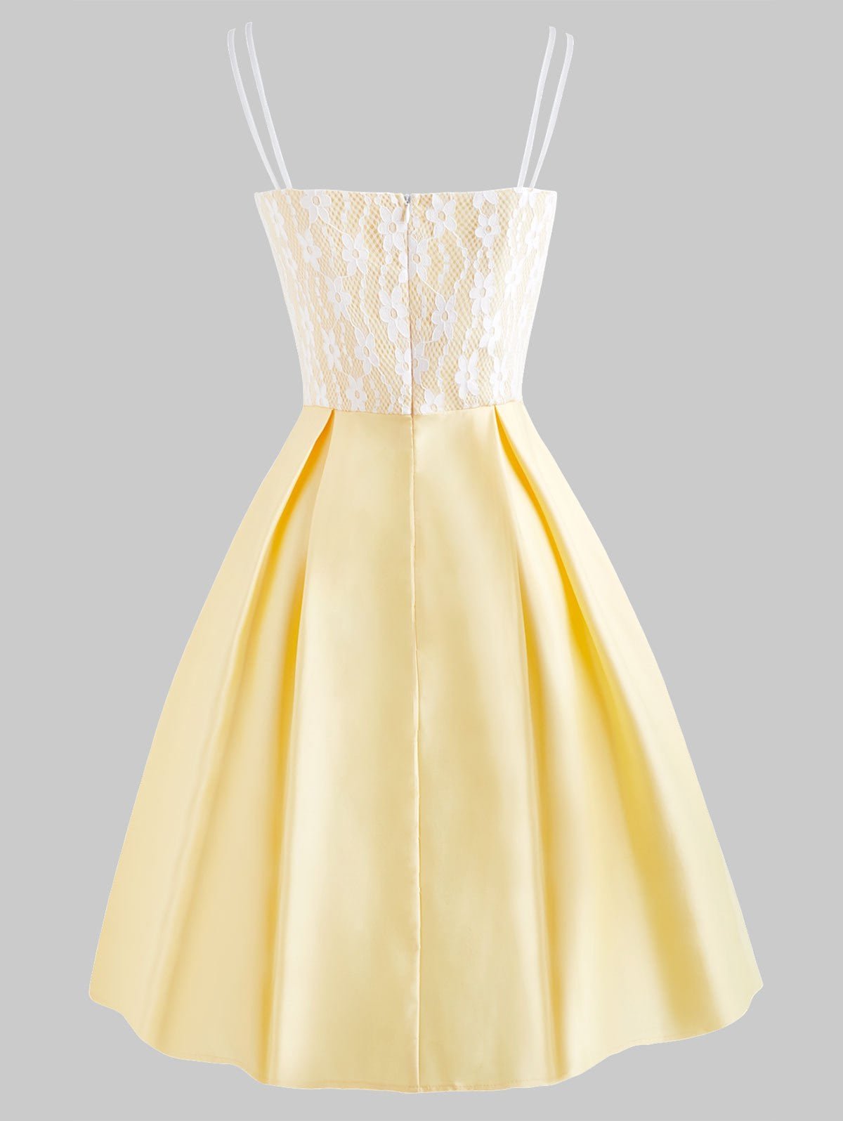 Flower Lace Belted Dual Straps Party Dress