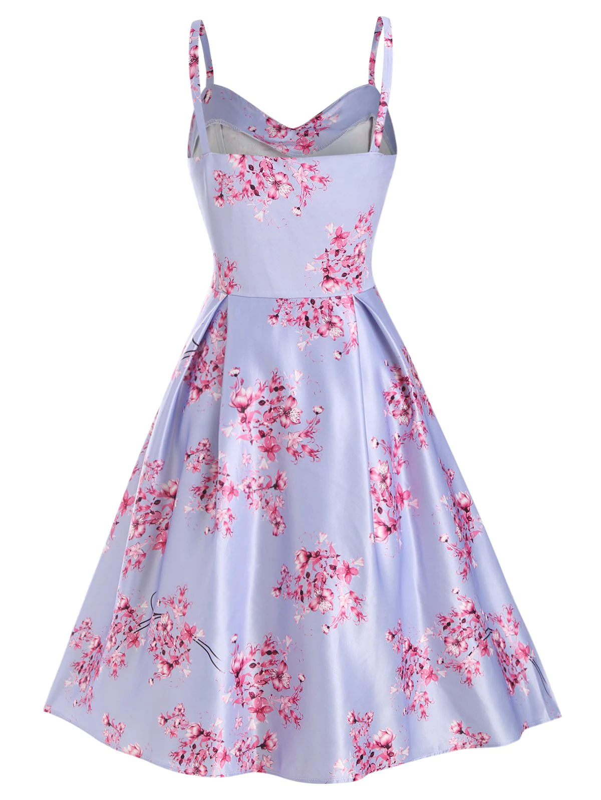 Flower Printed Sweetheart High Waisted Dress