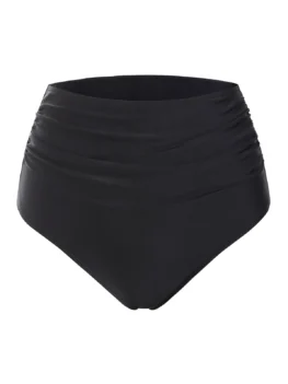 Ruched High Waisted Bikini Bottom