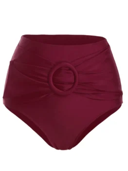 High Waisted O Ring Belted Swim Bottom