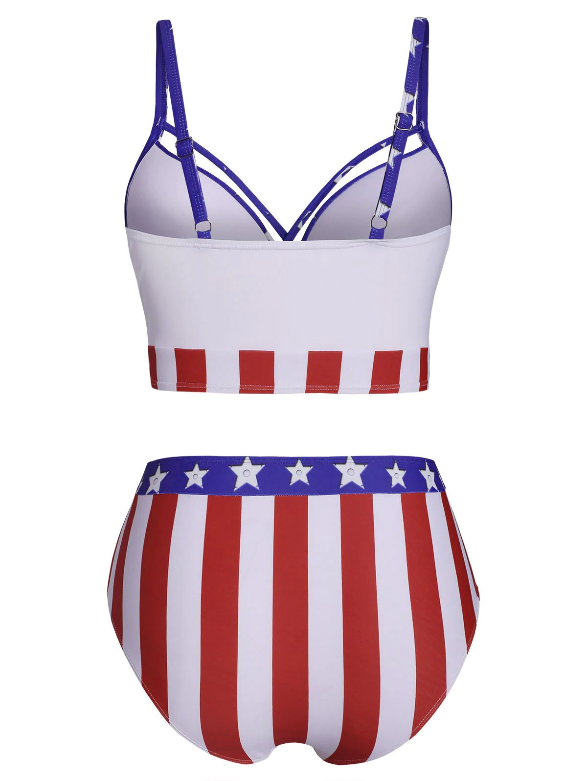 Plus Size American Flag Print Underwire Bikini Swimwear