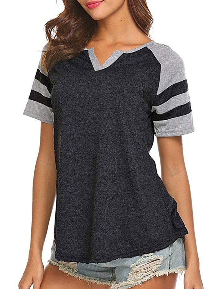 V-notch Raglan Sleeve Top
