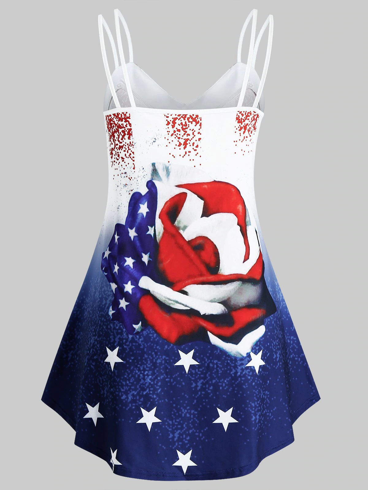 Plus Size American Flag Print Swing Tank Top