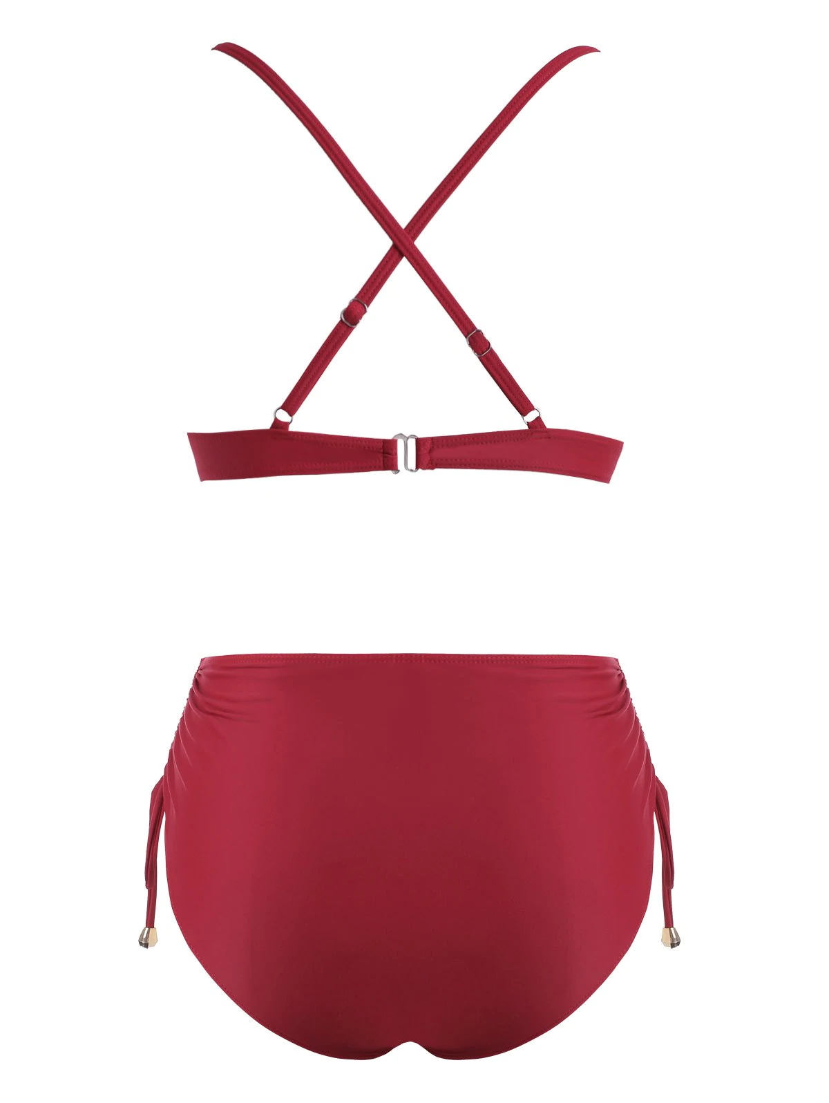 Criss Cross Cinched High Waisted Bikini Swimwear