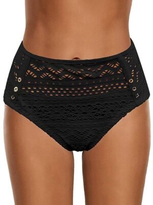 Perforated High Waisted Swim Bottom