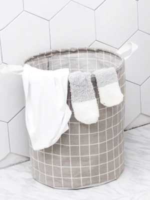 Cotton and Linen Foldable Storage Bucket