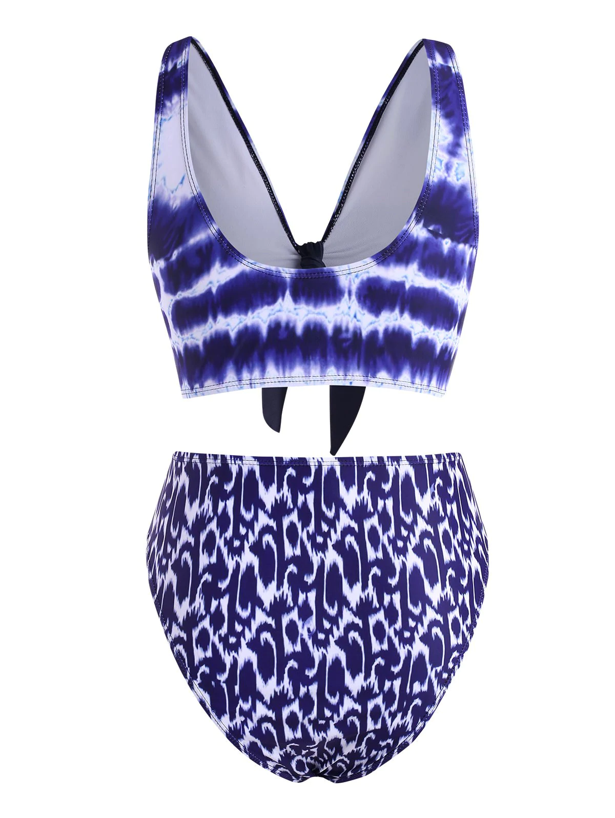 Knot Tie Dye Ombre High Cut Bikini Swimwear