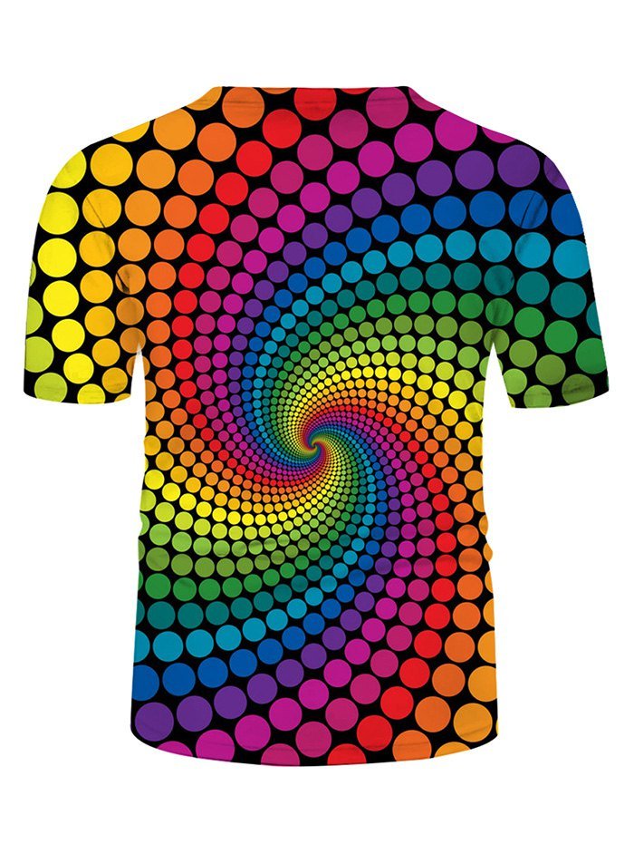 Swirl Spotted Crew Neck Short Sleeve Casual T-shirt