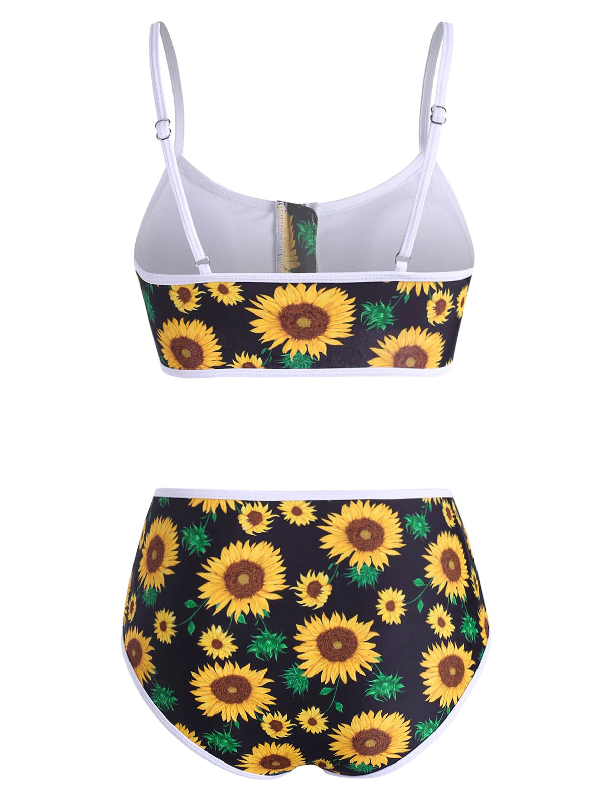 Sunflower Zip Up Piping Bikini Swimwear