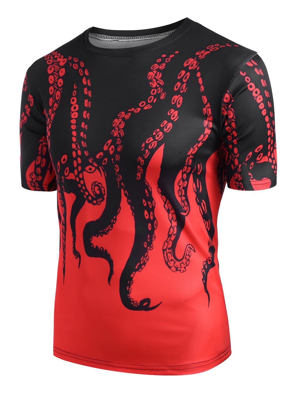 Short Sleeve Octopus Print Casual T-shirt