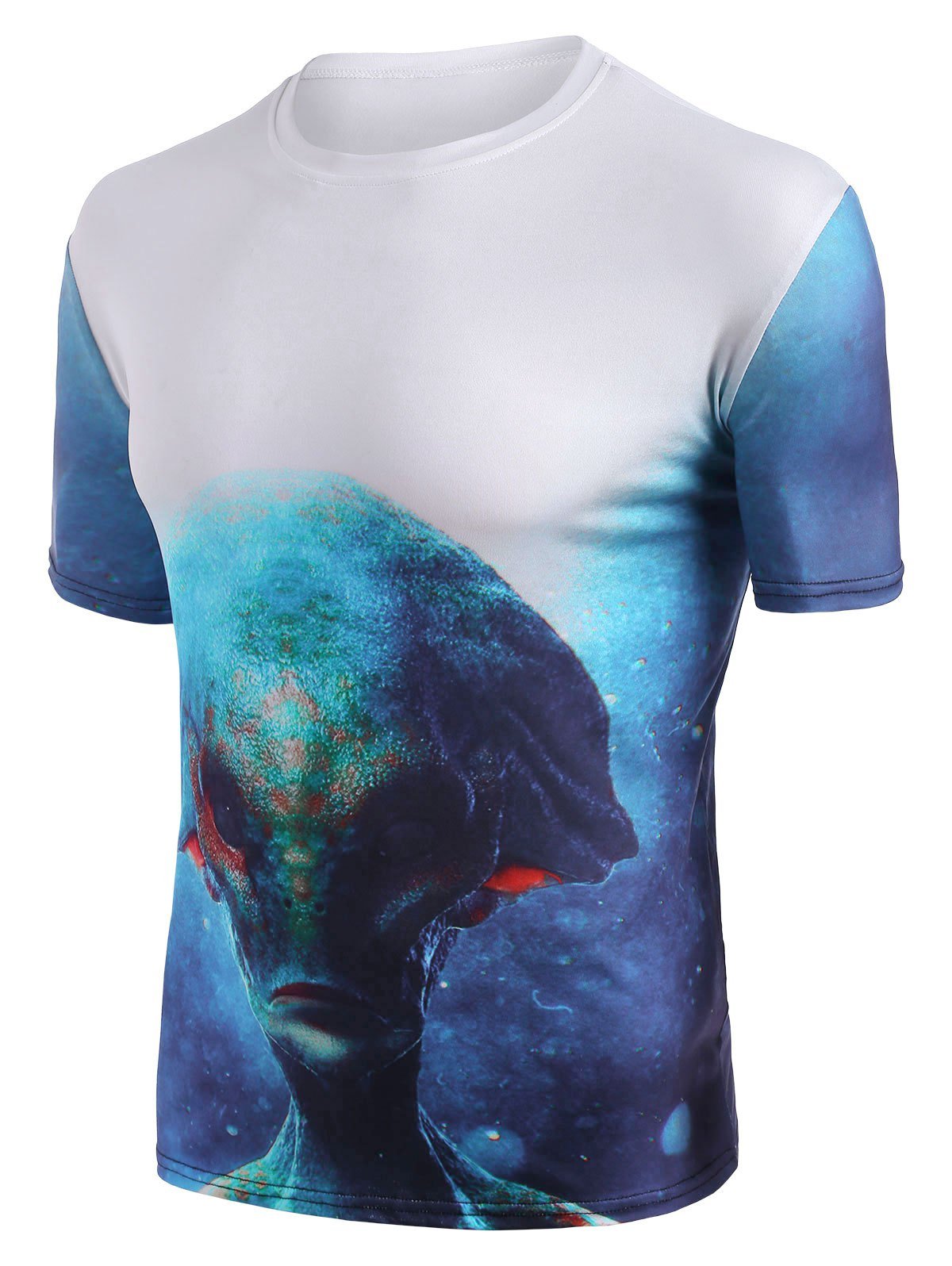 Abstract Alien Graphic Crew Neck Casual T Shirt