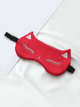 Cat Pattern Satin Blackout Sleep Eye Mask