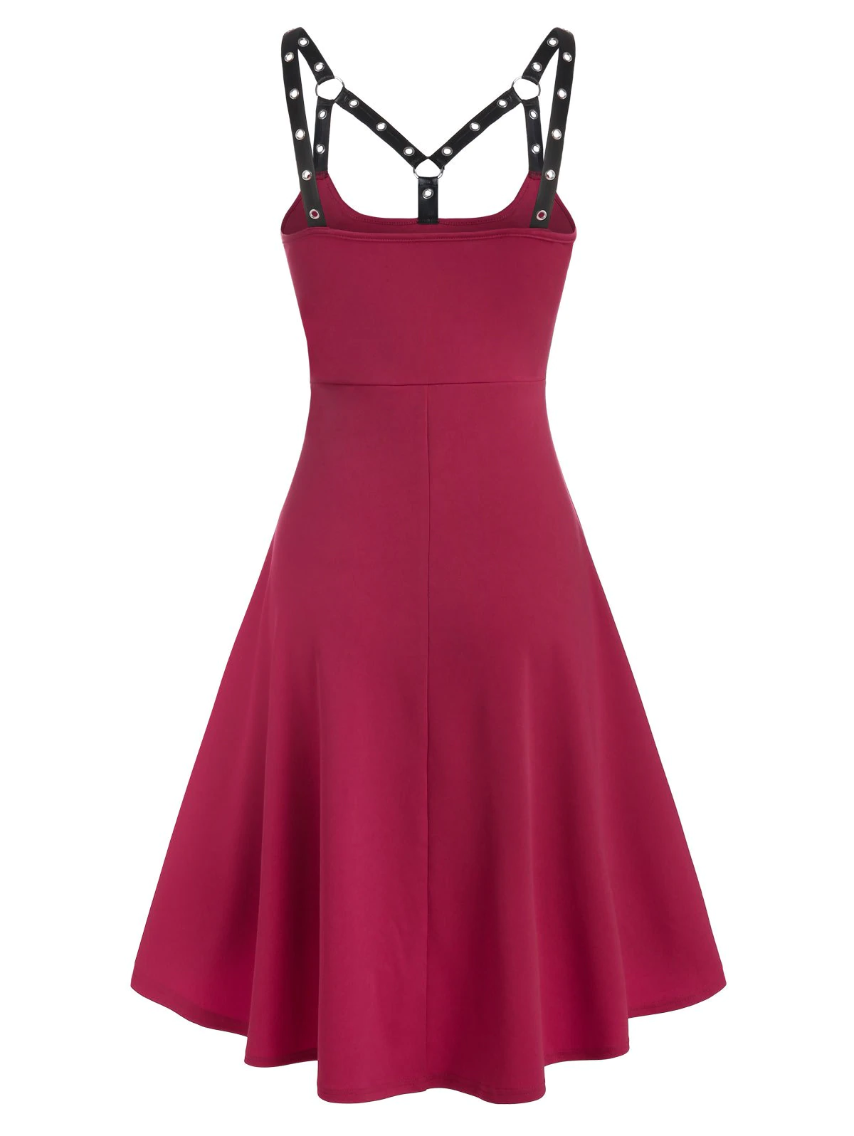 Harness Insert Sleeveless High Low Gothic Dress