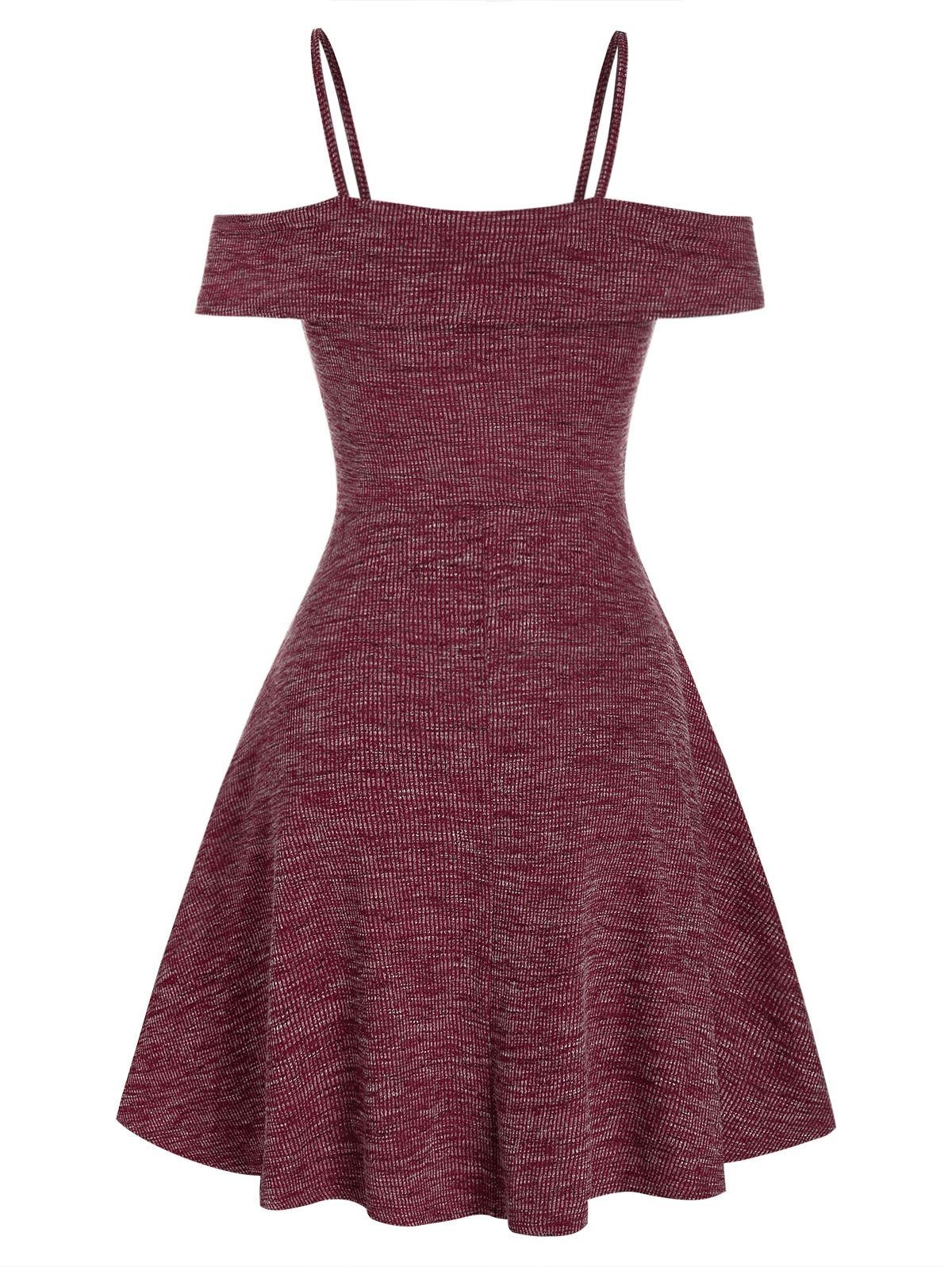 Cold Shoulder Textured Mini A Line Dress