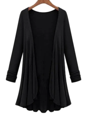 Plus Size Open Front Duster Coat