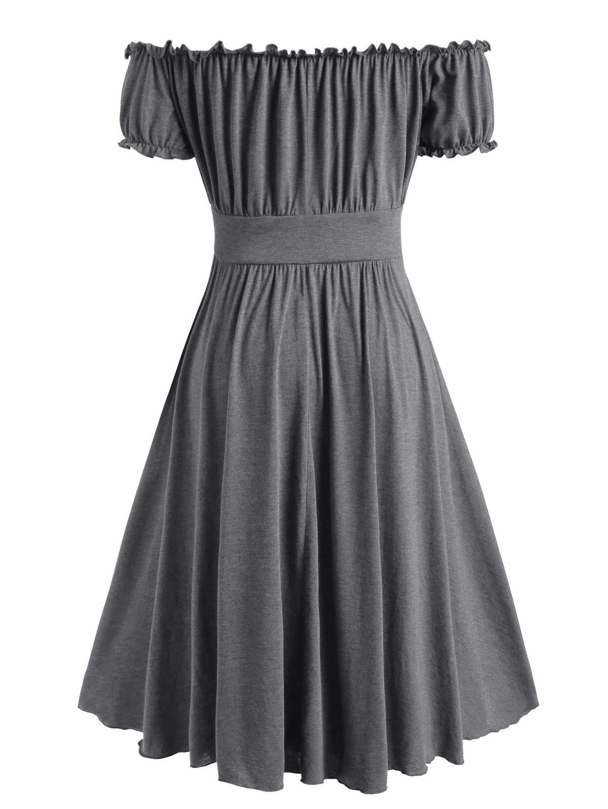 Plus Size Off The Shoulder High Low Midi Dress