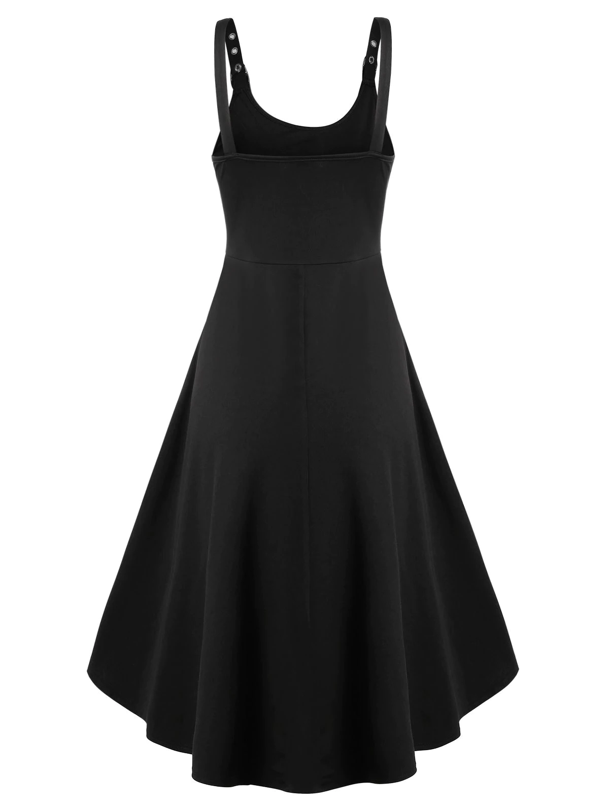 Halloween Pumpkin Skeleton Print Cami Dip Hem Dress