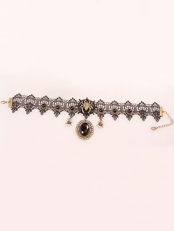 Halloween Spider Lace Choker Necklace