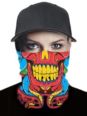 Skull Pattern Riding Multi-functional Elastic Seamless Round Sca