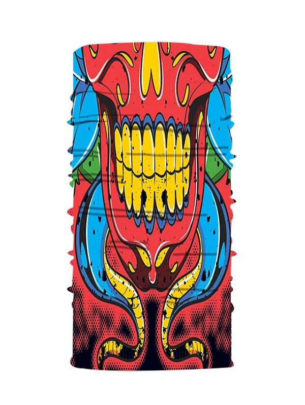 Skull Pattern Riding Multi-functional Elastic Seamless Round Sca