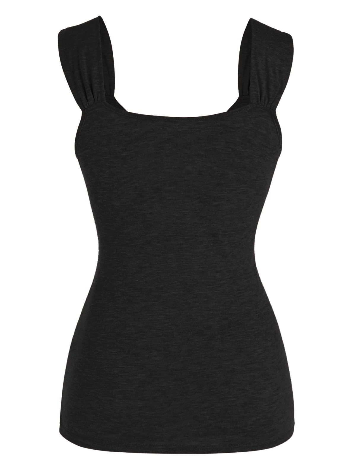 Plus Size Ruched Lace Insert Tank Top