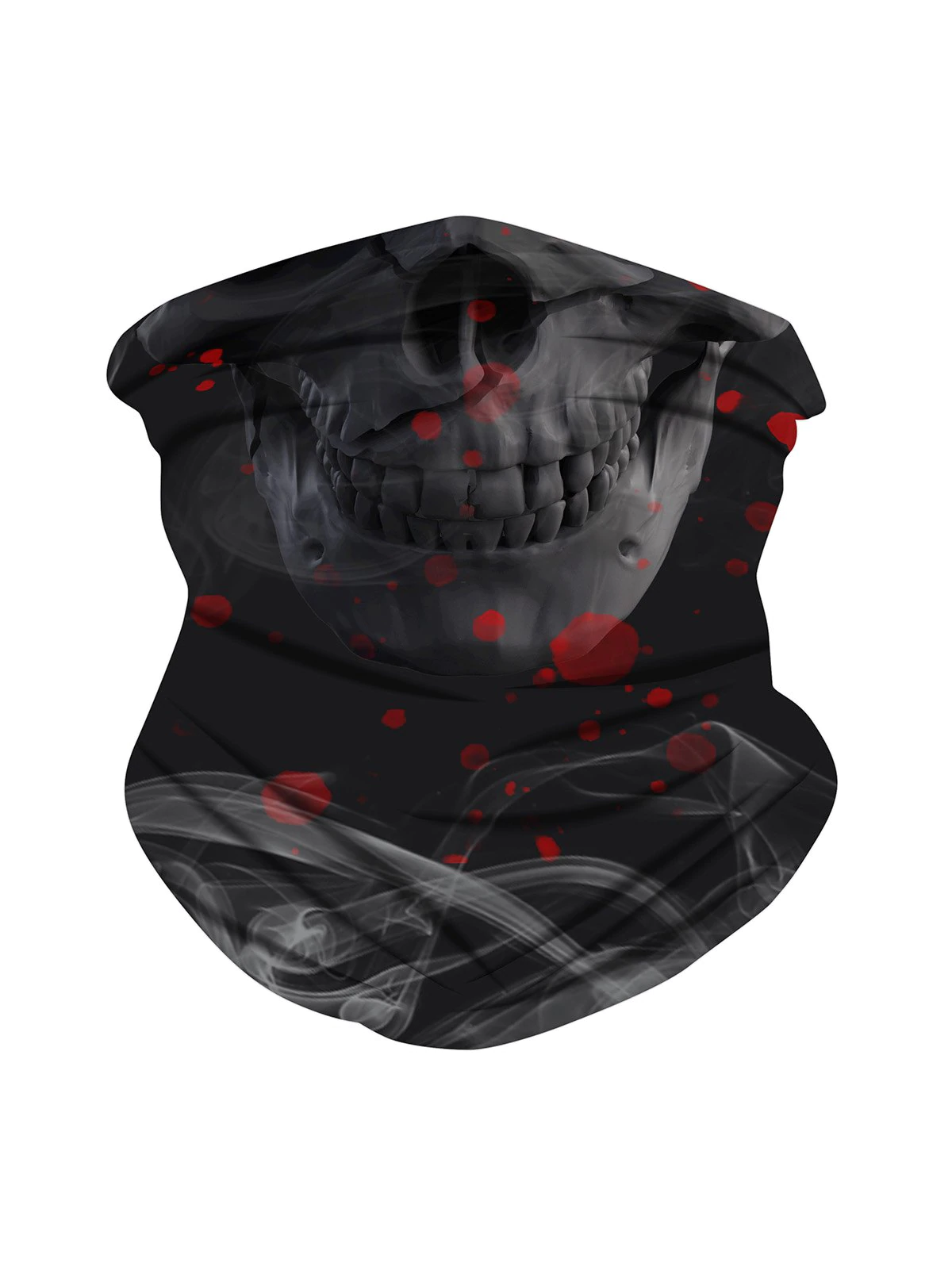 Outdoor Skull Smoke Print Elastic Round Scarf
