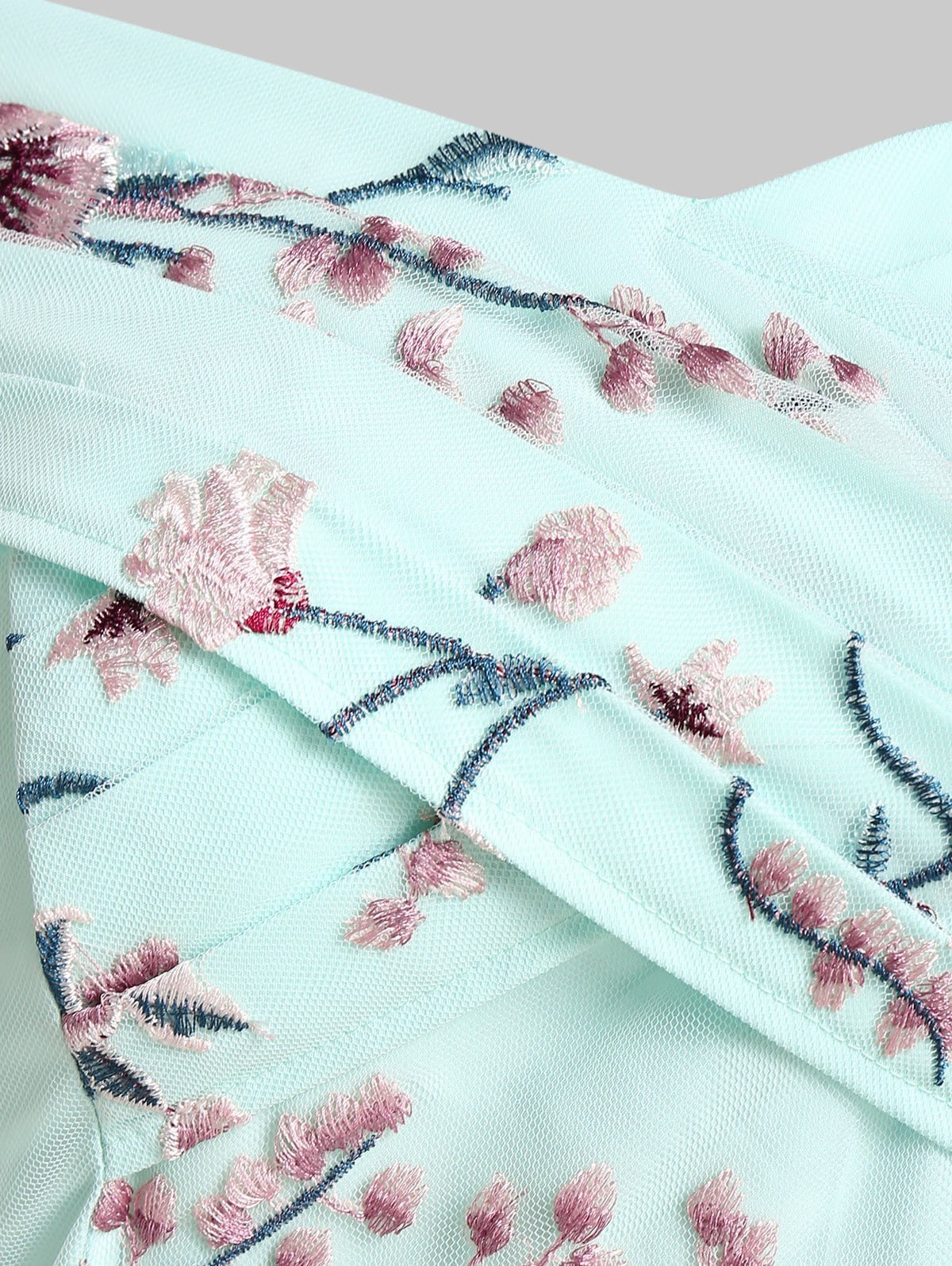 Flower Embroidered Off The Shoulder Skater Dress Flower Embroidered Off The Shoulder Skater Dress - Image 3