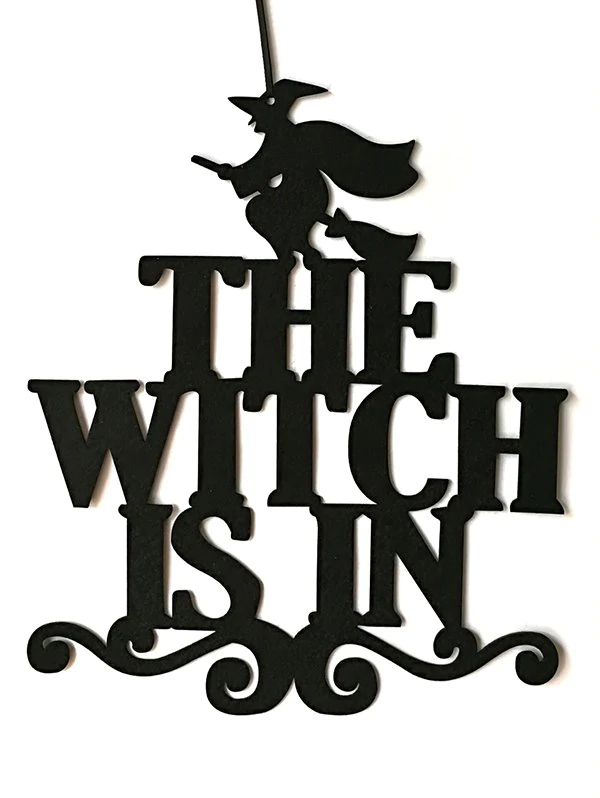 Halloween Door Wall Non-woven Fabric Witch Hanging Decor