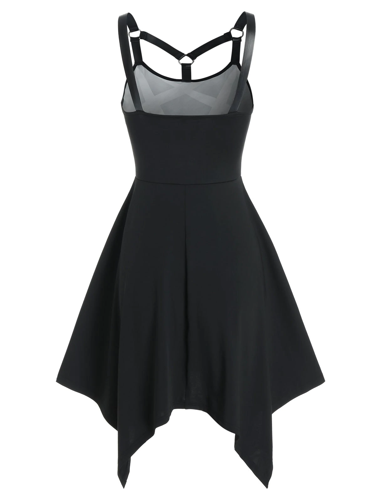 Sleeveless Harness Insert Handkerchief Gothic Dress