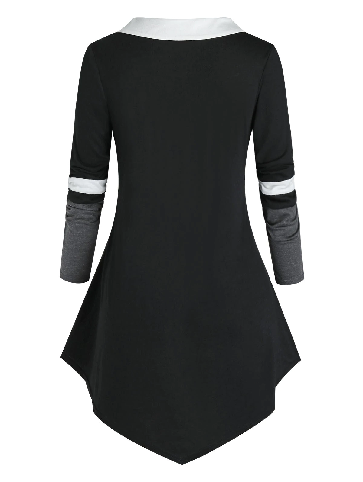 Plus Size Color Blocking Long Sleeve Tunic Tee