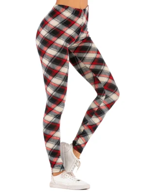Checked High Rise Leggings