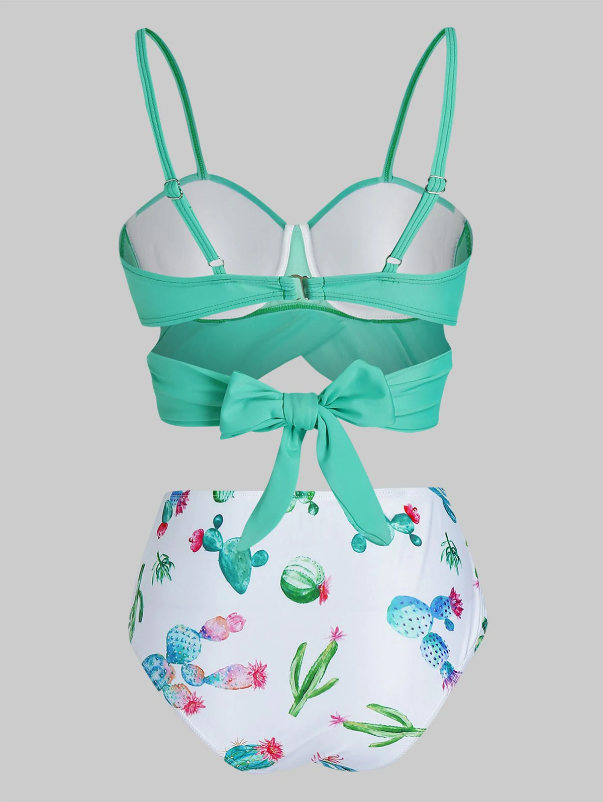 Cactus Print Padded Wrap Bikini Set