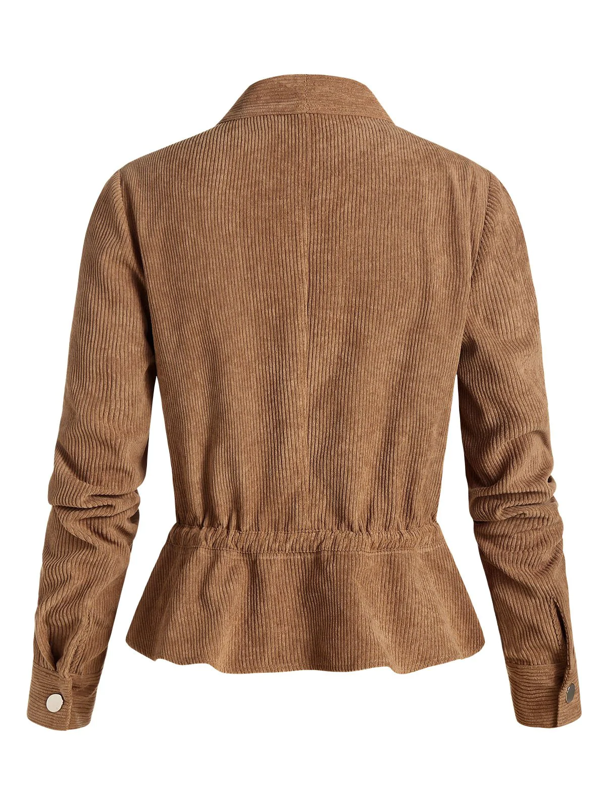 Plus Size Corduroy Lace-up Drawstring Jacket