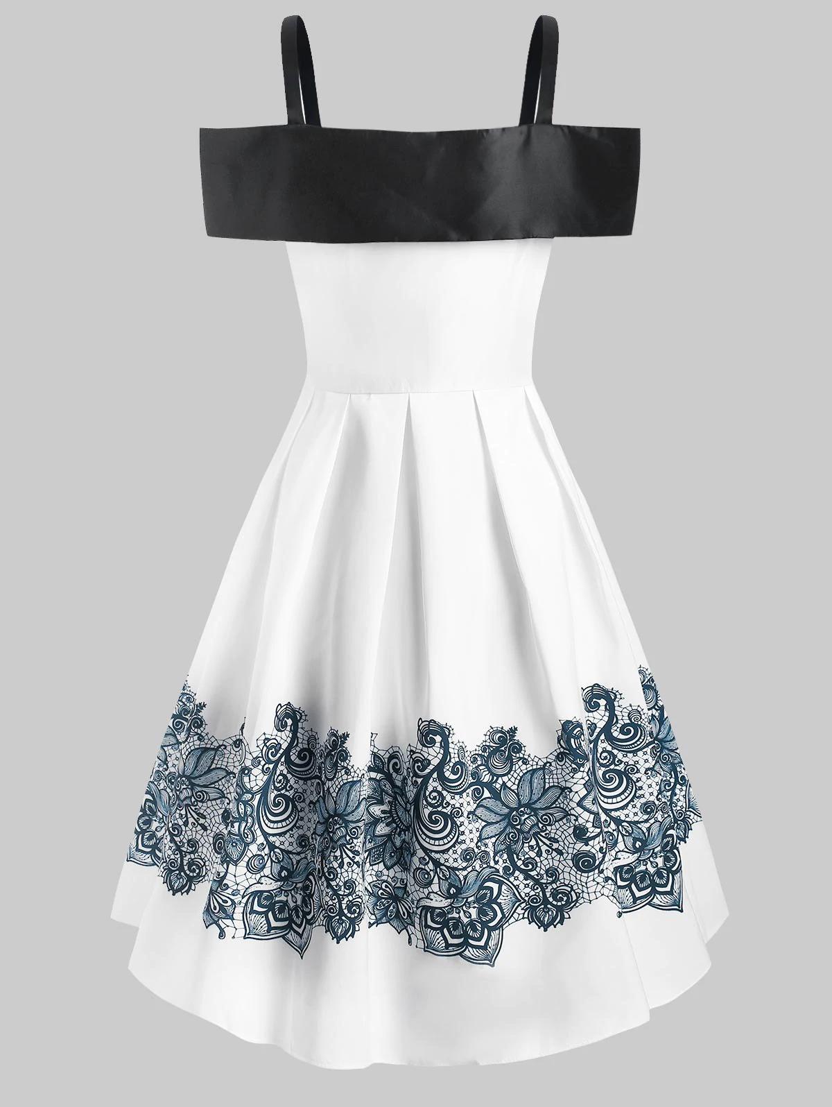 Open Shoulder Bowknot Foldover Dress