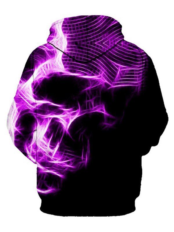 Abstract Skull Graphic Front Pocket Pullover Hoodie