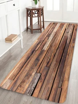 Retro Wooden Plank Printing Floor Mat