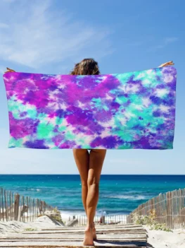 Colorblock Tie Dye Seaside Beach Throw